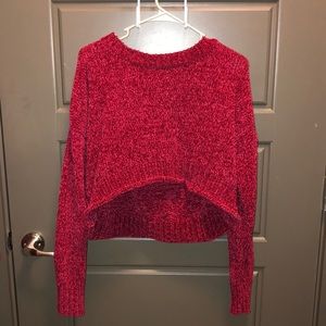 Red Soft knitted crop top sweater